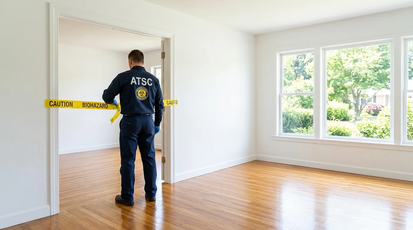 Certified biohazard cleanup crew performing Decomposition Cleanup in Watchung